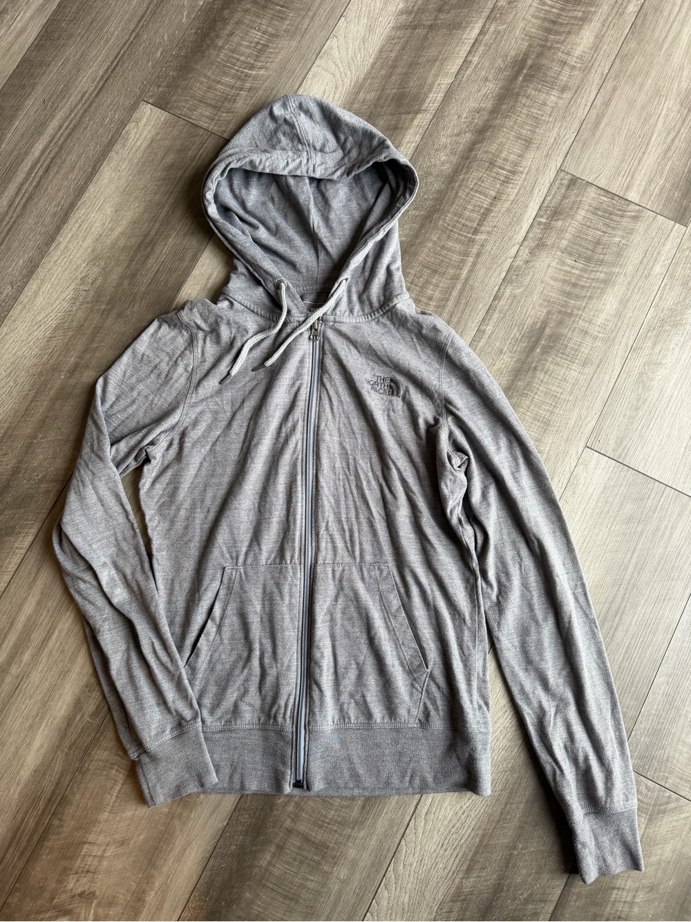 The North Face Women’s Tri-Blend Gray Full Zip Hooded Jacket Sz M Lightweight